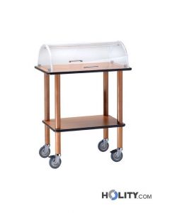 Servierwagen aus Holz mit Kuppel h314_50