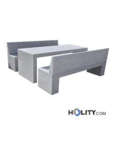 Set Picknick Tisch mit Bänken aus Beton h319_46