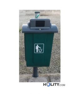 Abfallbehälter aus Kunststoff mit Aschenbecher  h32638