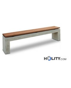 Sitzbank-mit-Holzlatten-ohne-Rückenlehne-h33816