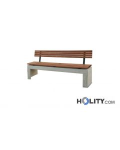 Sitzbank-mit-Rückenlehne-und-Sitzfläche-aus-Holz-h33817