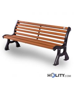 Sitzbank mit Holzplanken für öffentliche Plätze als Stadtmobiliar h350_104