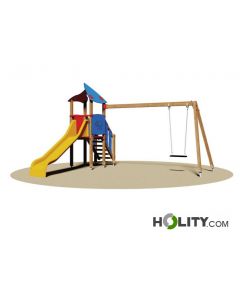 Spielturm mit Schaukel-h350-249