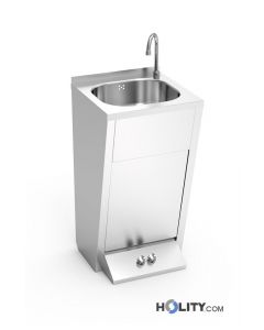 Handwaschbecken aus Edelstahl, Fussbedienung h509_09
