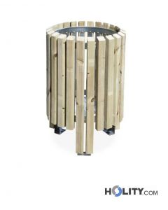 Mülleimer mit Holz für Aussenbereich h521_10