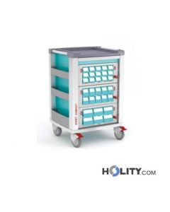 Medikamentenwagen mit 3 Schubladen für Kliniken h619_17