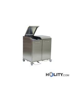 2-Fach-Mülltrennbehälter-aus-Edelstahl-für-sanitäre-Abfälle-h640-08