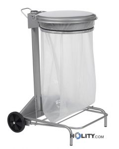 Abfallwagen aus Stahl, 50 Liter h8623