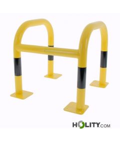 Einseitiger-Rammschutz-aus-verzinktem-Stahl,-schwarz-und-gelb-lackiert-h972_64