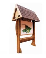 Werbe-/Infotafel aus Holz mit Blumenkübel h109194