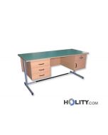 schul-lehrerpult-mit-saeulengestell-und-doppel-schubladenschrank-h17242