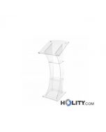 Stehpult-aus-Plexiglass-mit-schiefer-Ebene-für-Konferenz-h33906