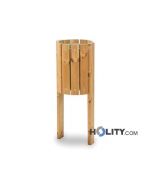 Mülleimer mit Holz für Aussenbereich h35006