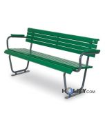 Sitzbank mit Holzplanken für öffentliche Plätze als Stadtmobiliar h35011