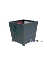 Blumenkübel aus lackiertem Stahl als Stadtmobiliar h35018