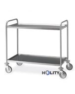 Lebensmittelwagen aus Stahl - 2 Flächen aus Edelstahl h2238