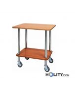 Servierwagen aus Holz und Edelstahl h0929