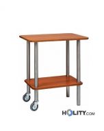 Servierwagen aus Holz und Edelstahl h0930