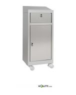Edelstahl-Schreibtisch-AISI430-1-Tür-mit-Schublade-auf-Rollen-h111_80