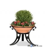 Blumentopf aus Terrakotta und Metall h140155