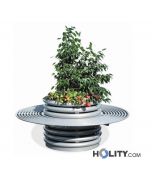 Blumentopf-aus-Metall-mit-Sitzbank-h140159