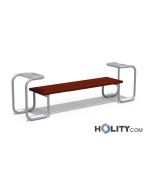 Parkbank aus Holz und Eisen h140178