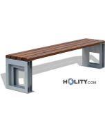 Sitzbank aus Metall und Holz h140179