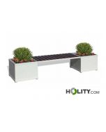 Sitzbank aus Metall mit Blumenkasten h140180