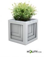 Blumenkübel aus verzinktem Stahl als Stadtmobiliar h140289