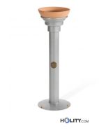Säulenaschenbecher aus Metall als Stadtmobiliar h14052