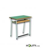 Einsitzer-Schulbank-mit-Fußstütze-Höhe-62 cm-h17211