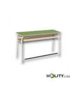Zweisitzer-Schulbank-aus-Holz-mit-Untertisch-Höhe 64 cm-h17214