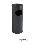 22 Lt Abfalleimer Stahl mit Aschenbecher h2002