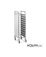 Tablettwagen, Holzseitenwände, 10 GN Tabletts 1/1 h2200156