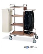 Wäschewagen Edelstahl und Holz h2201
