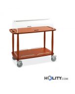 Servierwagen aus Holz mit Kuppel für Speisesaal h22_165
