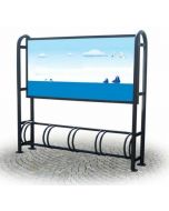 Fahrradständer mit Werbetafel. h28764