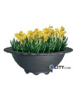 Gusseisener Blumenkübel als Stadtmobiliar h35017