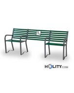 Sitzbank als Stadtmobiliar mit zentralem Multifunktionsplatz h350-134