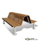Holzbank mit 2 Sitzflächen h350_203