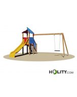 Spielturm mit Schaukel-h350-249