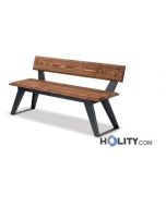 Sitzbank mit Holzplanken für öffentliche Plätze als Stadtmobiliar h350_82