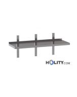Edelstahlregal-mit-einzelner-Ablage Länge-180-cm-h357-34