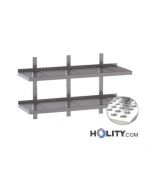 Doppelter-perforierter-Edelstahl-Regal-Länge-140-cm-h357-38