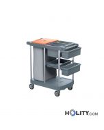 Reinigungswagen mit Sackhalterung und 3 Eimern h489_21