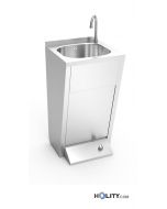 Handwaschbecken aus Edelstahl, Fussbedienung h509_08