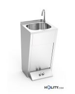 Handwaschbecken aus Edelstahl, Fussbedienung h509_09