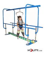 Kinder-Parallelbarren-mit-Monorail,-Hebegurt-und-Trennplatte