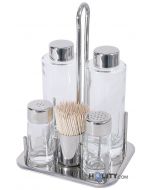 Menage Set 5teilig Edelstahl/Glas h24208