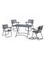 Garten-Sitzgarnitur 5teilig anthrazit Stahl h24014